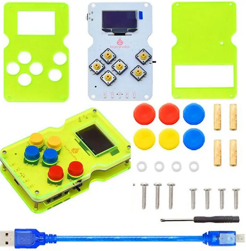 GamePi DIY Game Console ATMEGA32U4 Game Machine Console learning Starter Kit for Arduino(AAA battery)